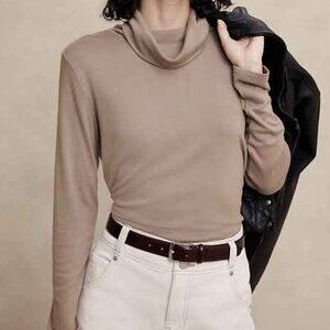 Banana Republic Mocha Latte Soft Luxe Turtleneck Top/NWT/M